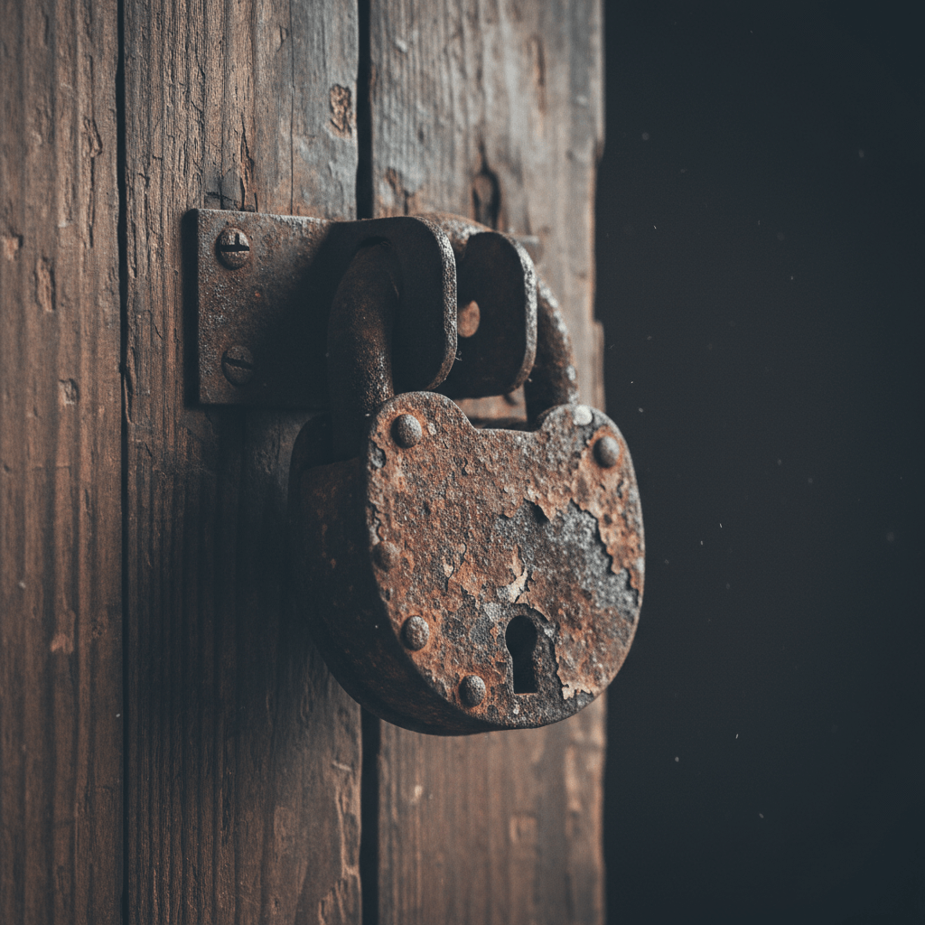 Hand hält ein modernes Schließzylinder-Set mit Sicherungskarte vor einer Eingangstür